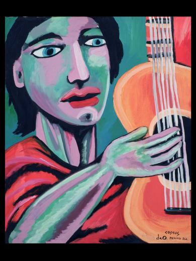 Main image of the artwork Retrato de mujer con guitarra