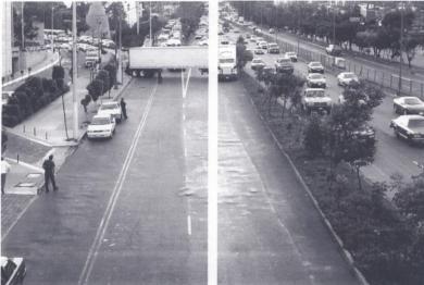 Main image of the artwork Obstrucción de una vía con un contenedor de carga