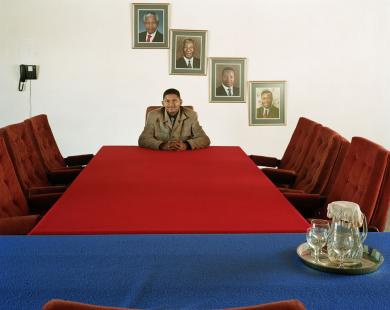 Main image of the artwork Martin Klaase, major of the Kamiesberg Municipality, in the Council Chamber. Garies, Northern Cape. 28 June 2004. Serie Municipal Officials