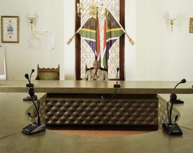 Main image of the artwork Johannes Rens, major of the Letsemeng Local Municipality in the Council Chamber, Koffiefontein, Northern Cape. 31 August 2004. Serie Municipal Officials