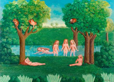 Main image of the artwork Seis muchachas en el río