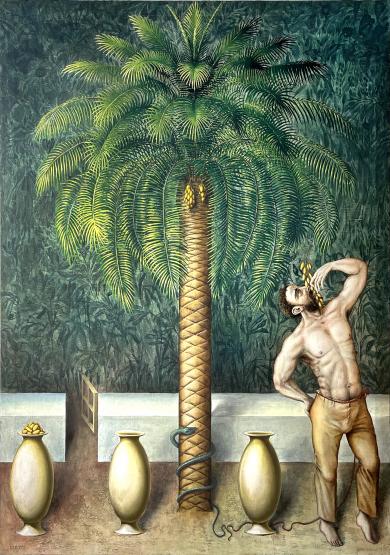 Hombre comiendo dátiles